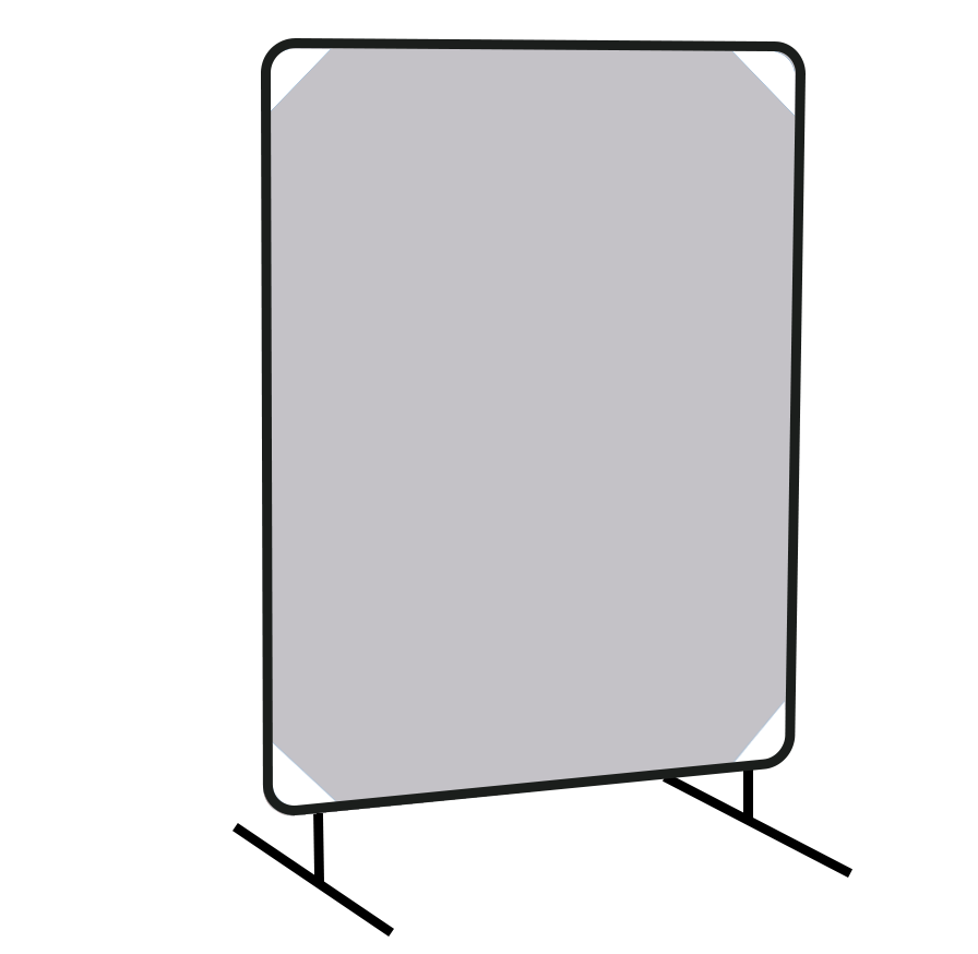ACST 6x6 ft Gray Vinyl Portable Welding Curtain(One Panel) with Frame