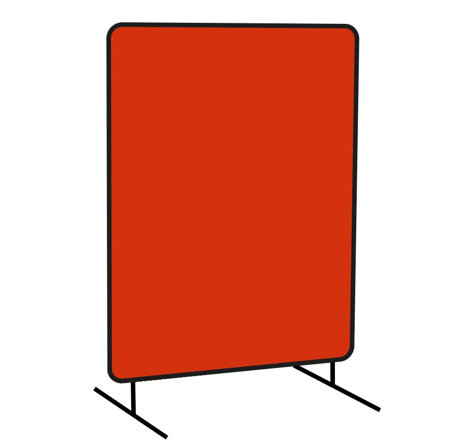 ACST 6x6 ft Orange Vinyl Portable Welding Curtain(One Panel) with Frame