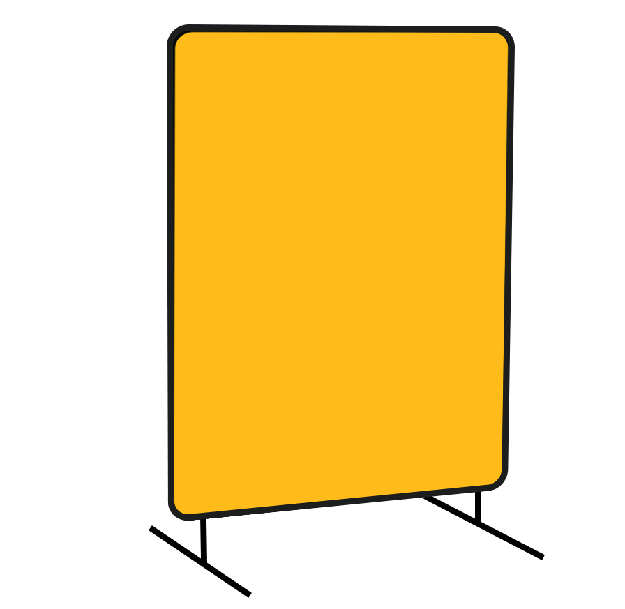 ACST 6x6 ft Yellow Vinyl Portable Welding Curtain(One Panel) with Frame
