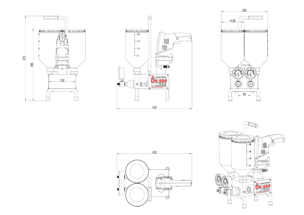 Details of Adoration DN-999 injection pump for Concrete Repair Crack Repair Waterproofing