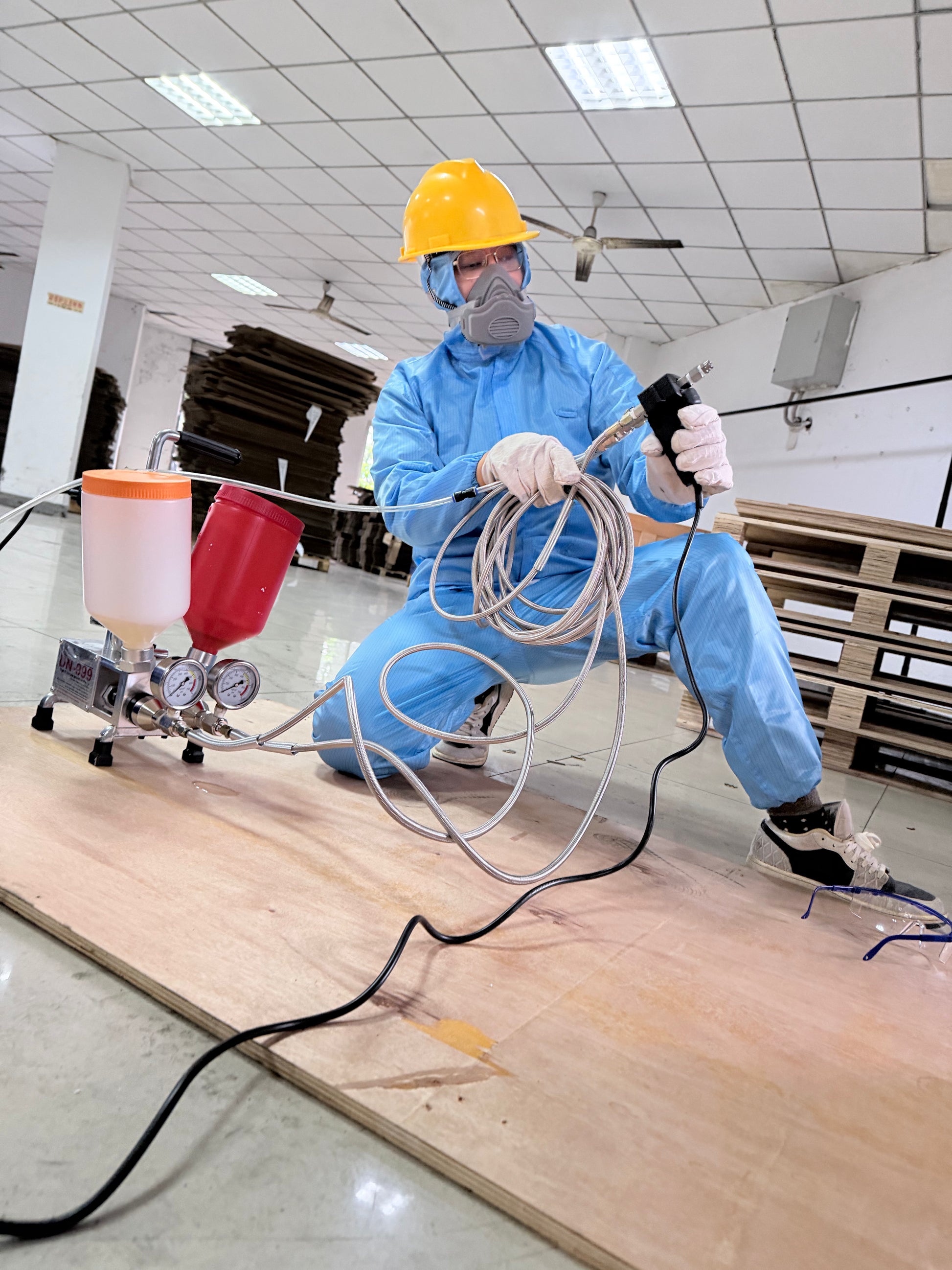 Polyurethane Foam Spray Gun AB Two-component High Pressure Coating Spray Gun Kit polyurethane or polyurea Sprayer(2L/Min, 10000psi) for DN-999 1:1 Injection Pump – Polyurethane/Polyurea/Insulation/Coating/Waterproofing/Expansion Joint