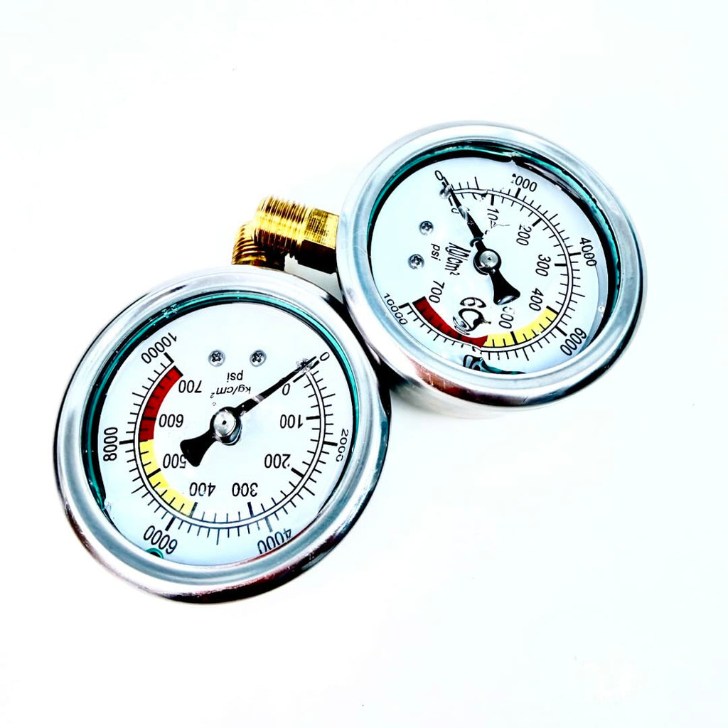 Pressure Gauge（0–10000 PSI）— Replacement for All Adoration Injection Pumps (Dry / No Glycerin) — 2 Pack