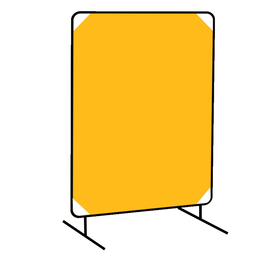 ACST 6x6 ft Yellow Vinyl/Poly Portable Welding Curtain(One Panel) with Frame