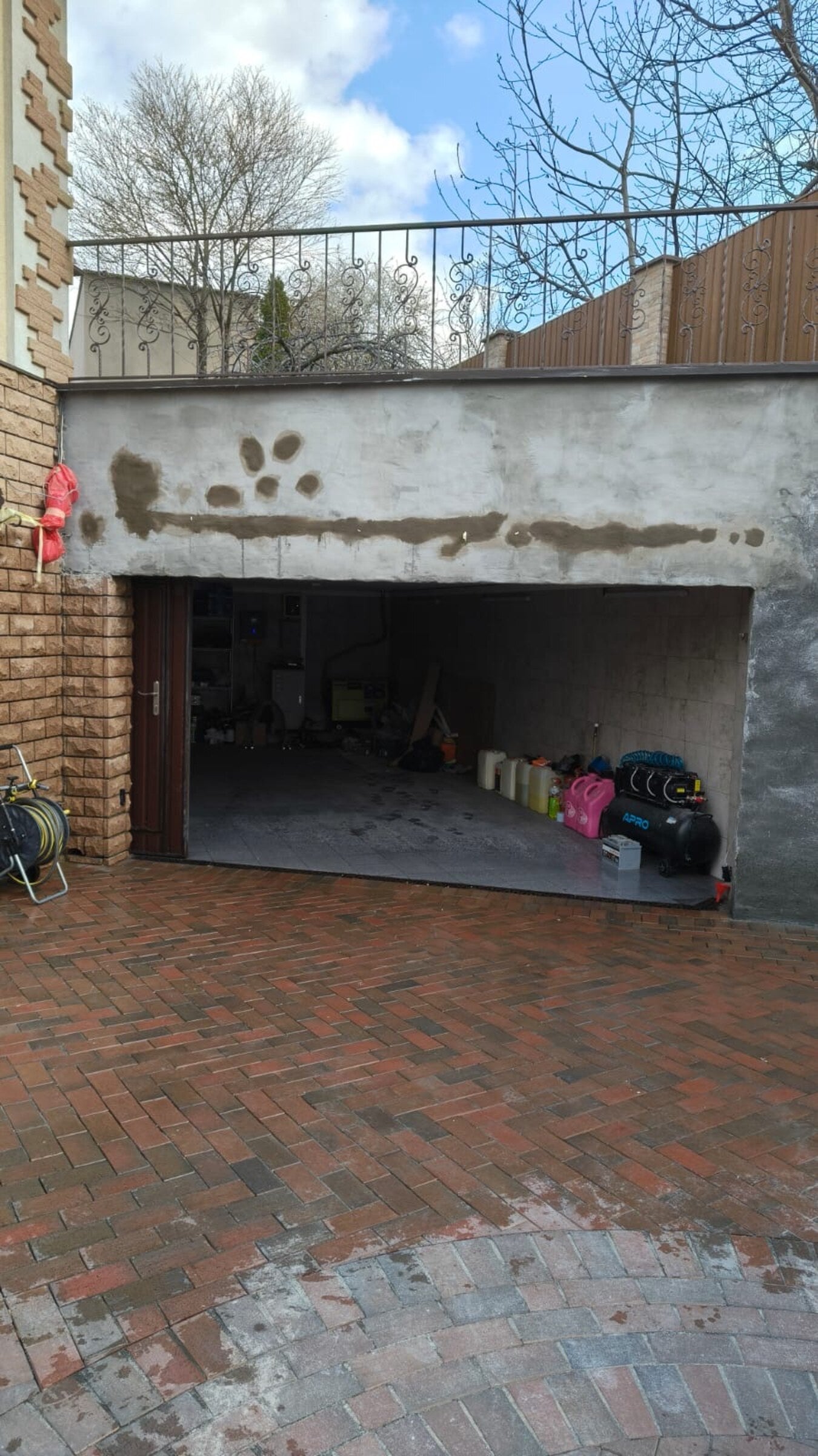 Waterproofing injection in progress on job site